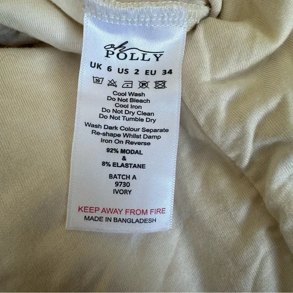 NWOT Oh Polly Nakia Bow Detail Sweetheart Neck Midi Dress Ivory Women’s Size 6 - Picture 7 of 8